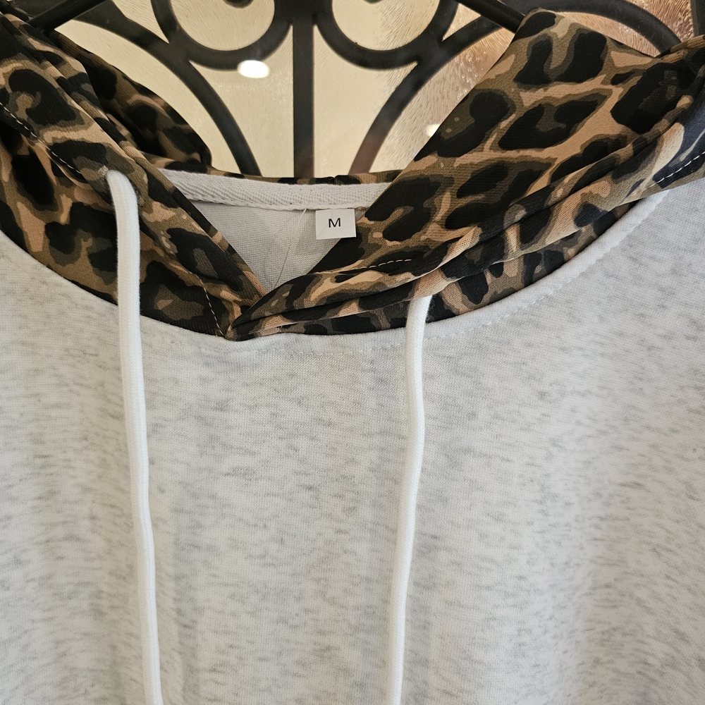 Leopard Print Hooded Sweatshirt